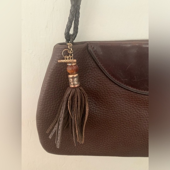 Brighton Women's Brown TwoTone Leather Magnetic Closure Clutch CrossBody Handbag - Picture 2 of 16